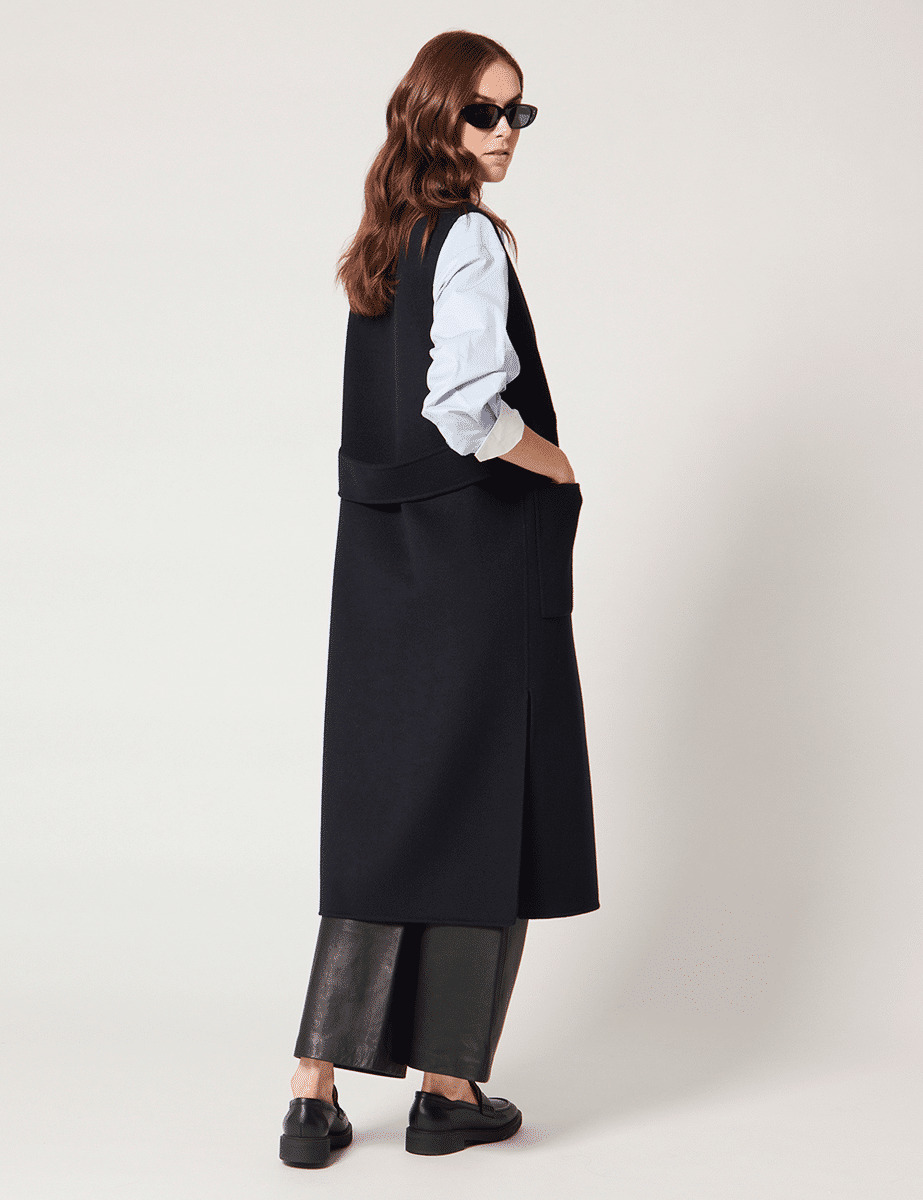 Manteau Madelinia-Manteau long sans manches marine