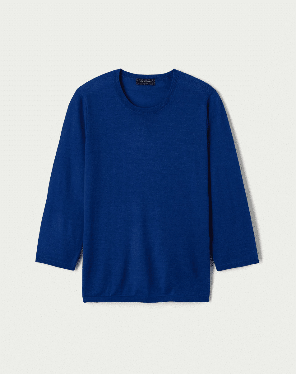 Pull col rond  - Femme - BLEU VERONIQUE