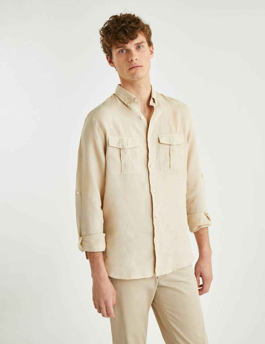 Chemise Albin en lin beige