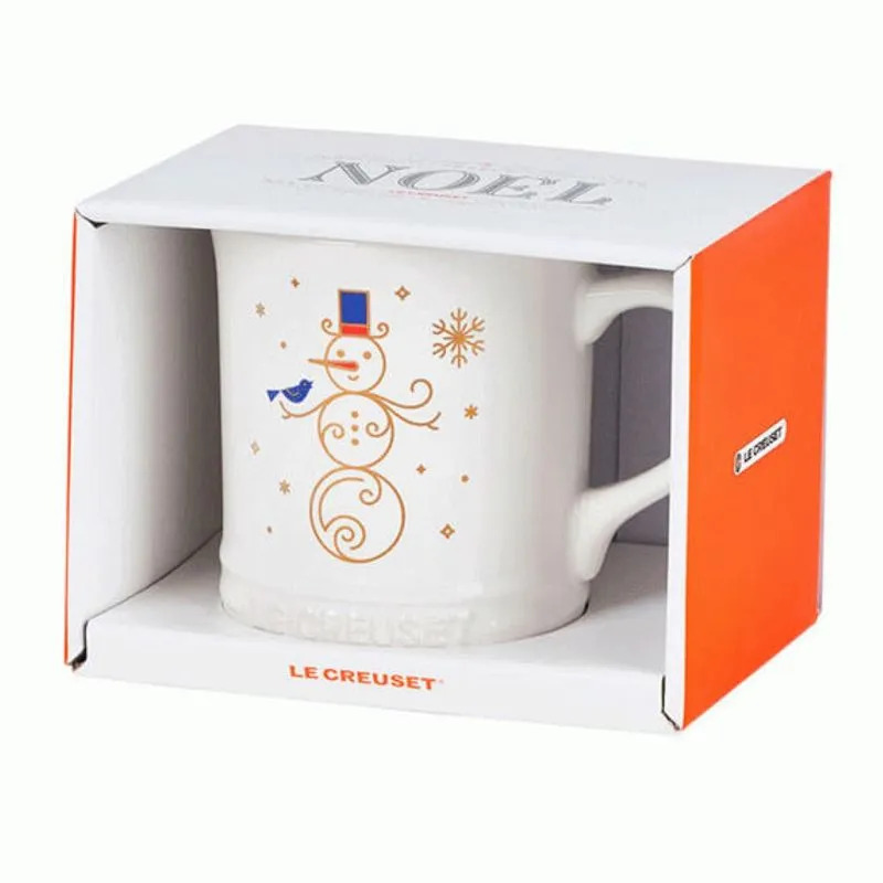 Mug 400ml blanc Bonhomme de Neige en céramique