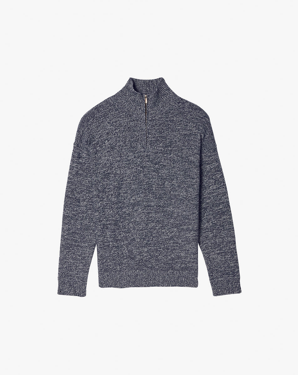 Pull camionneur mouliné - Homme - MOULINE MARINE/NATUREL