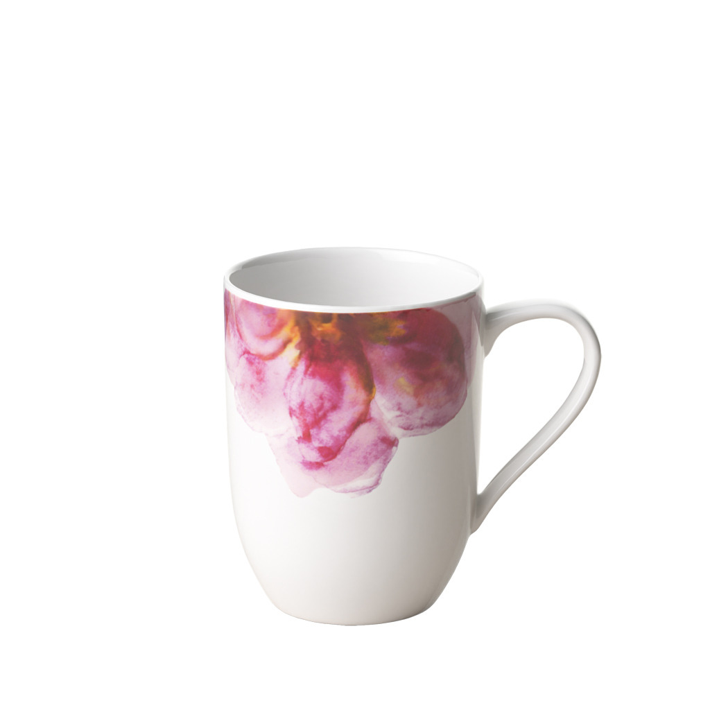 Rose Garden - Mug à anse rose et blanc