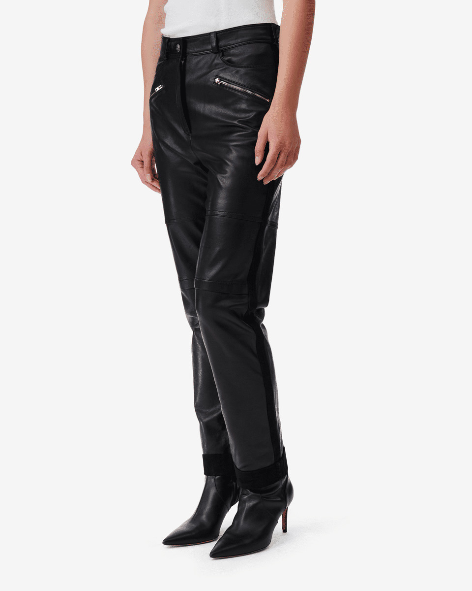 Pantalon Droit En Cuir Aysel