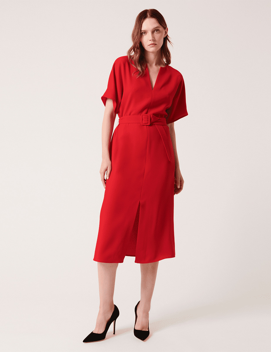 Robe Rafaelle Rouge en Polyester