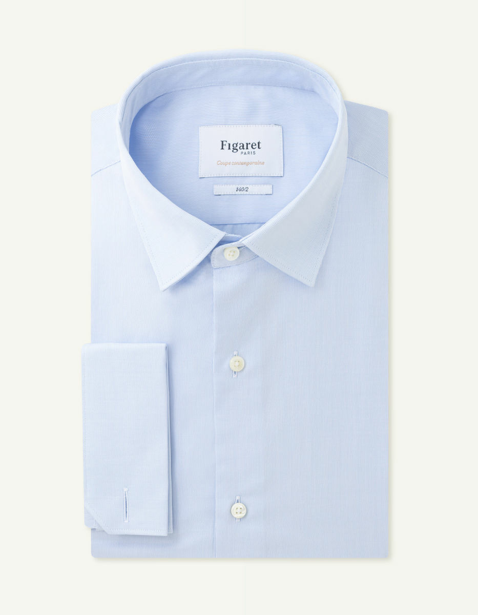 Chemise Prestige Contemporaine en façonné bleu