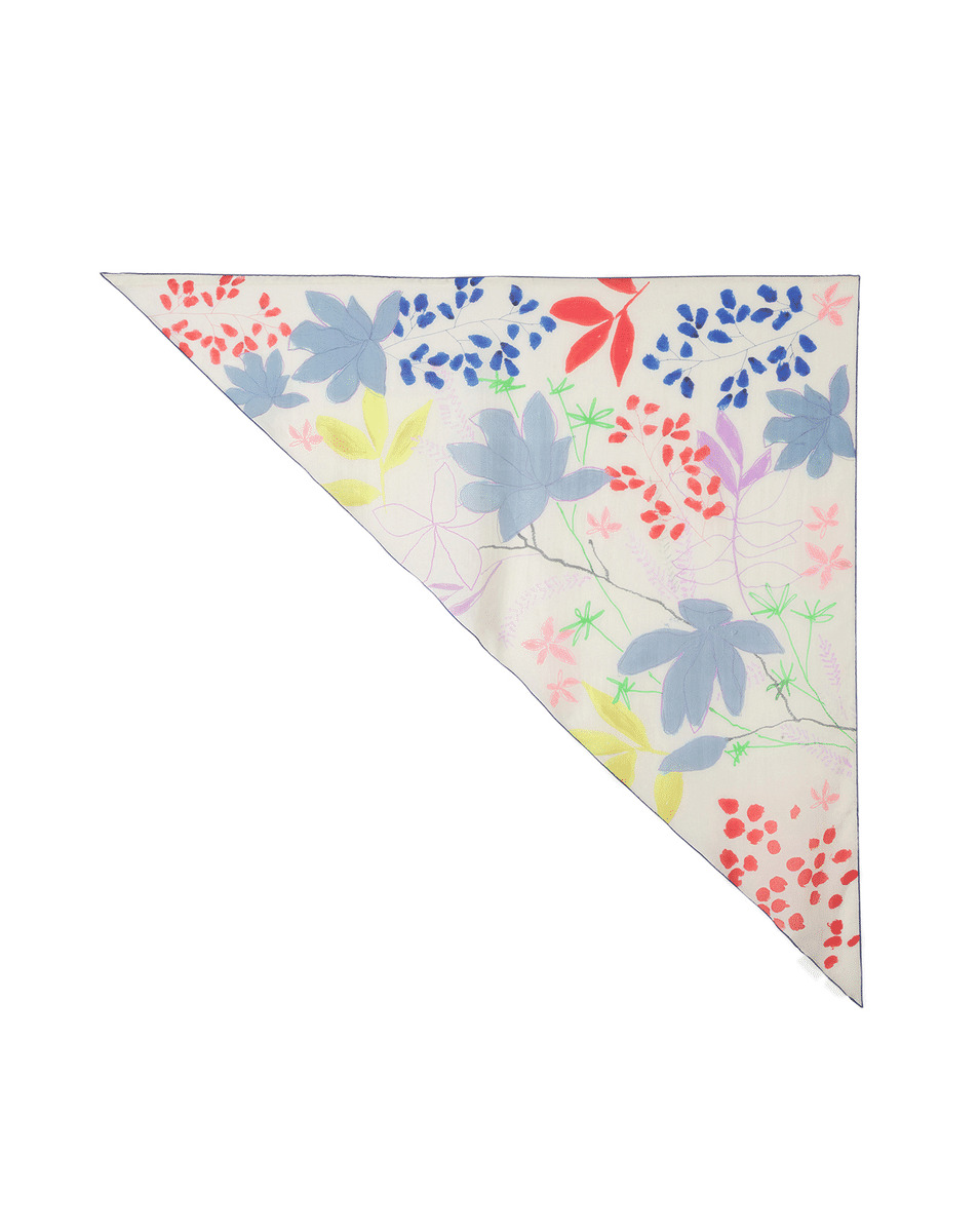 Triangle imprimé en coton et soie - Accessoire - MULTICOLORIS