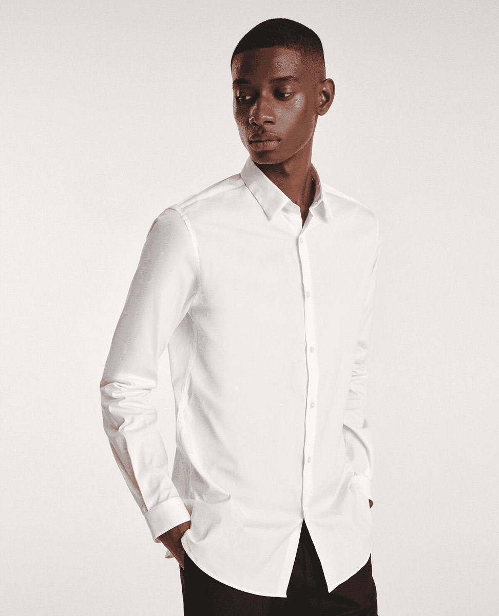 Chemise En Popeline Stretch Homme