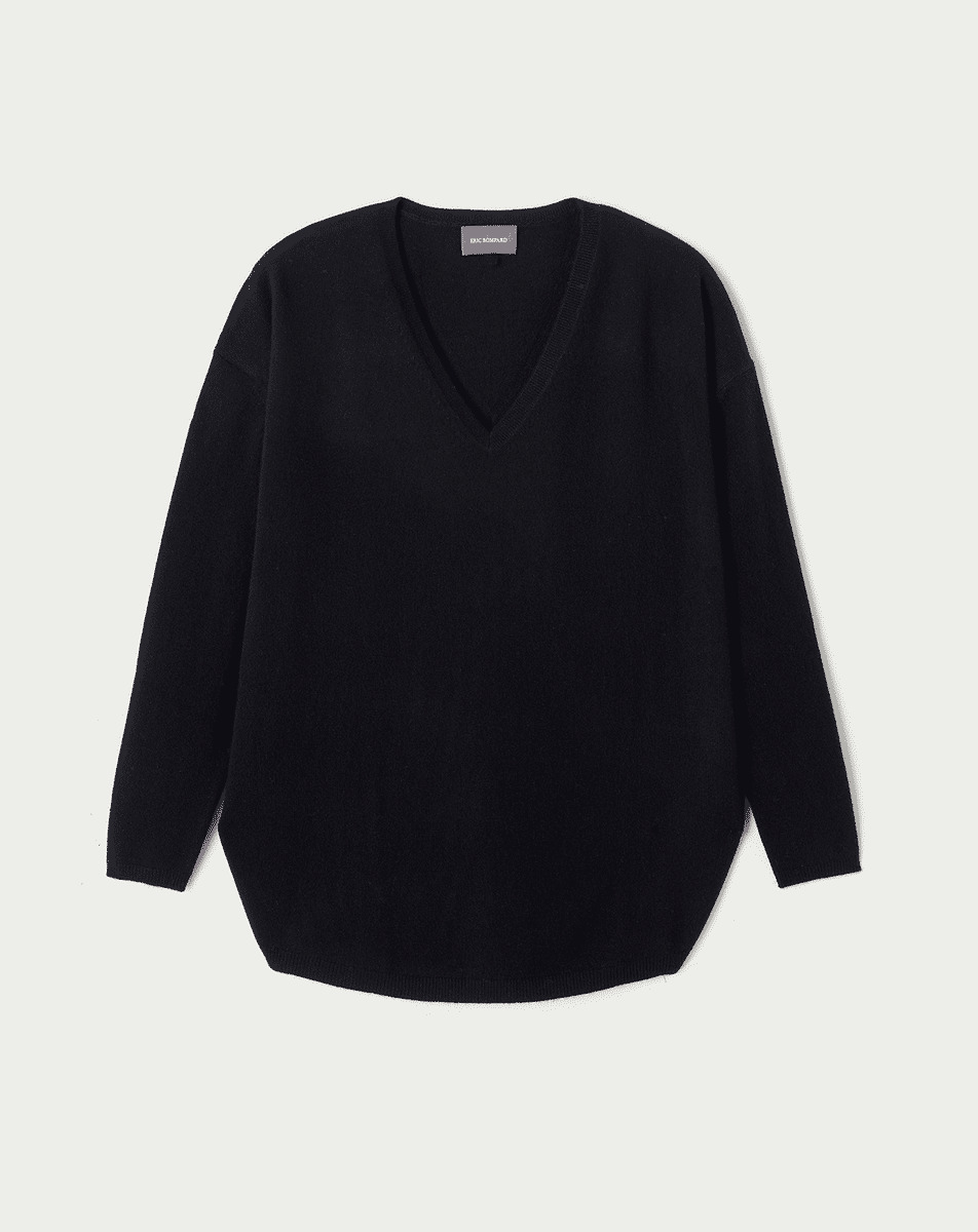 Pull V oversize - Femme - NOIR