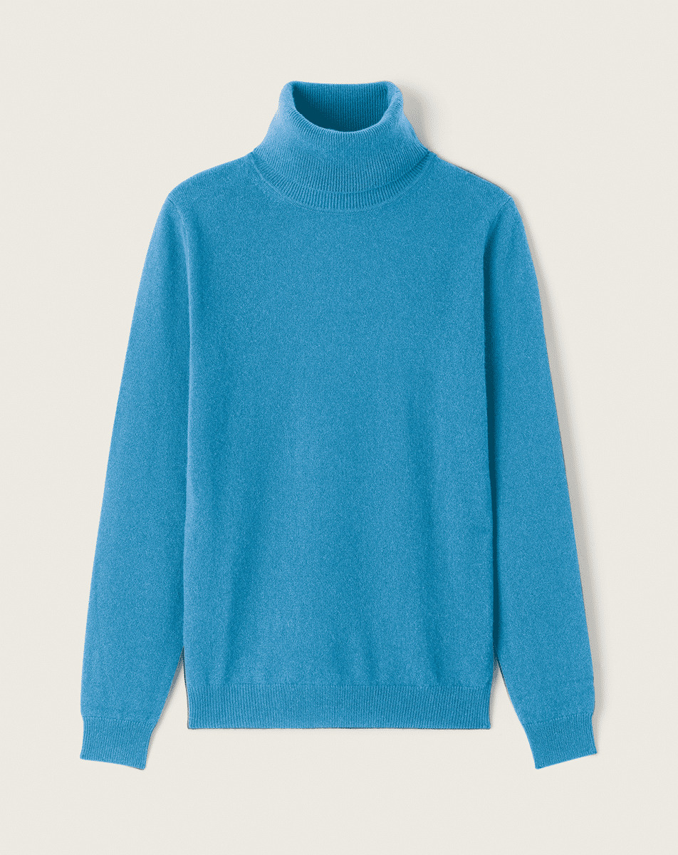 Pull col roulé classique - Femme - BLEU CALDERO