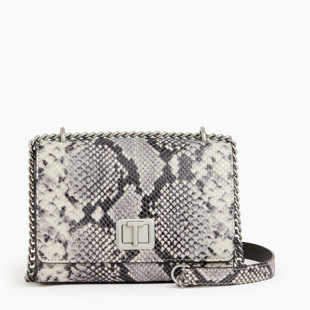 Petit sac bandoulière Eva en cuir effet python