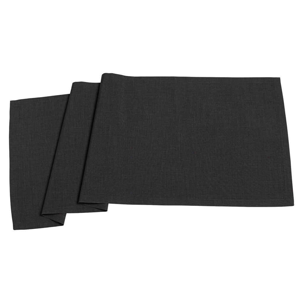 Textil Uni TREND chemin de table noir, 50 x 140 cm