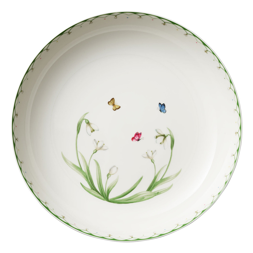 Colourful Spring grand saladier, 5,2 l, blanc/vert