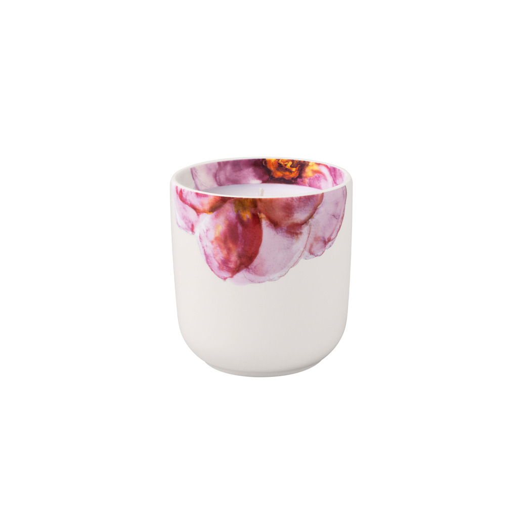 Rose Garden Home bougie parfumée, 8,5 x 8,5 x 9 cm, blanc/rose