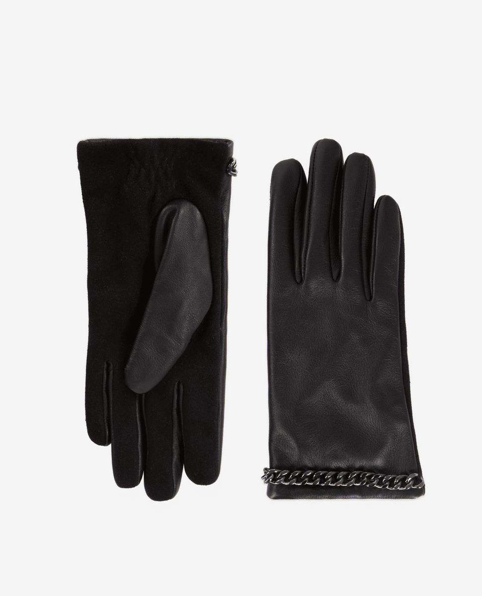 Gants En Cuir Avec Chaine