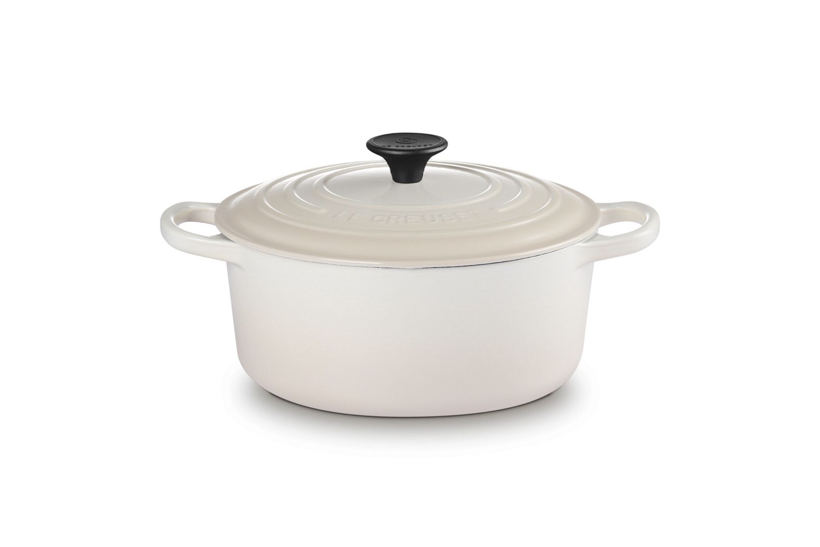 Cocotte ronde 24cm en fonte émaillée meringue