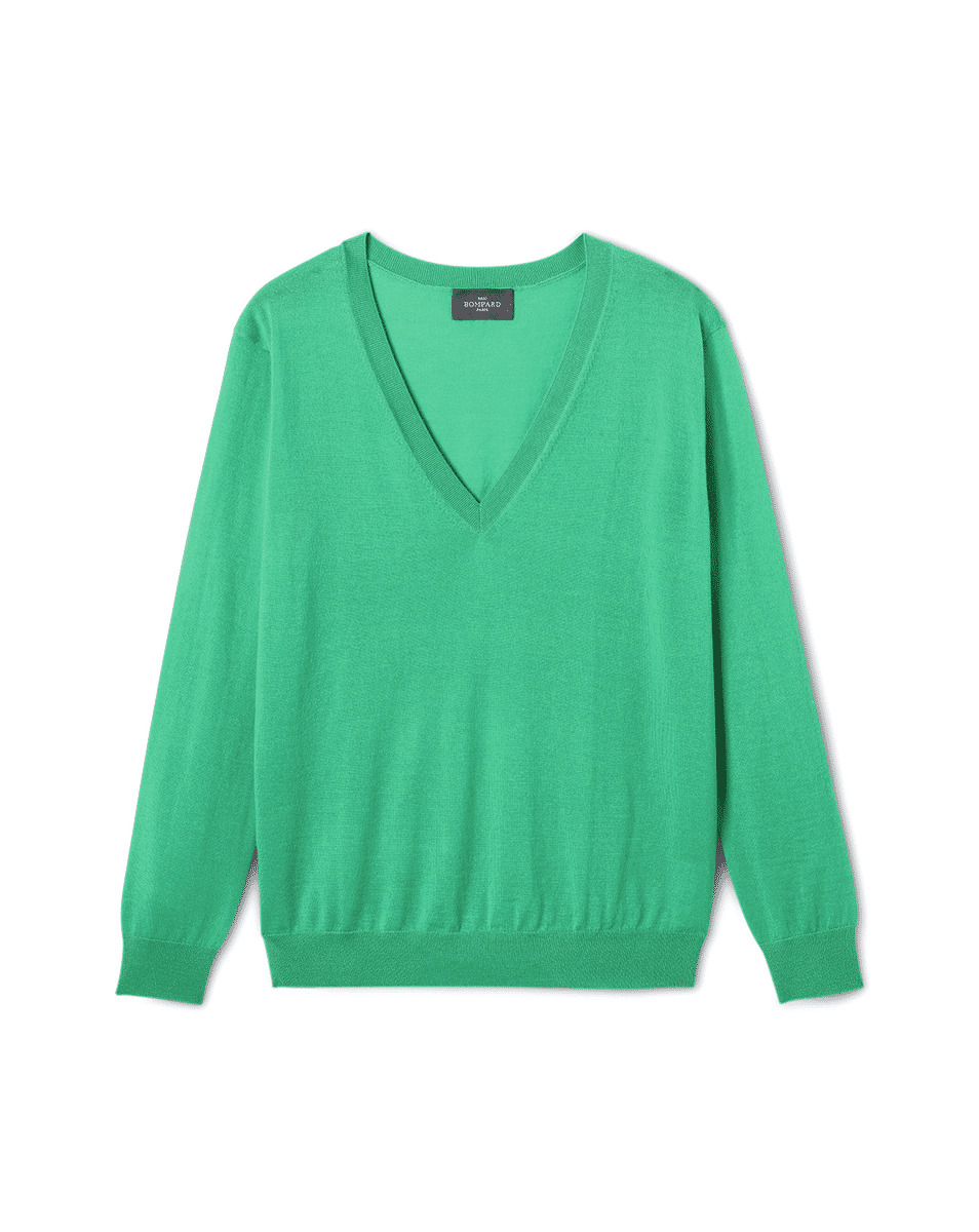 Pull V ample ultrafin - Femme - VERT TUPPER