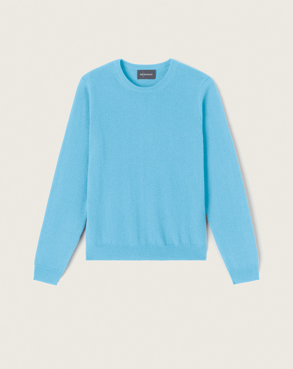 Pull col rond classique - Femme - BLEU CALDERO