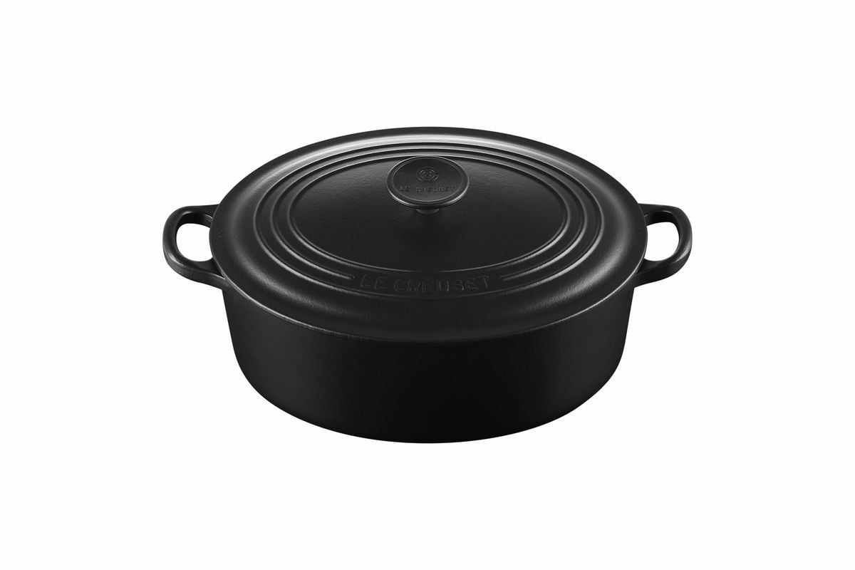 Cocotte ovale 27cm en fonte émaillée noire