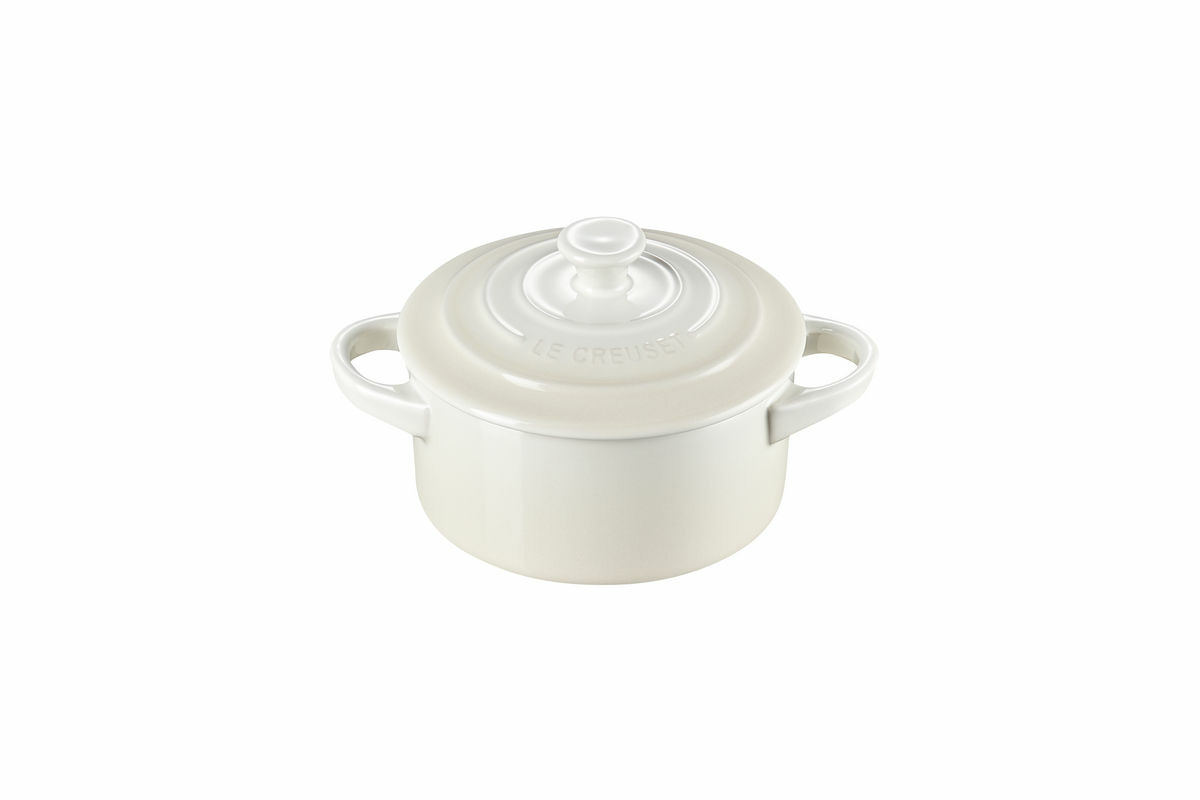 Mini cocotte 10cm en céramique meringue