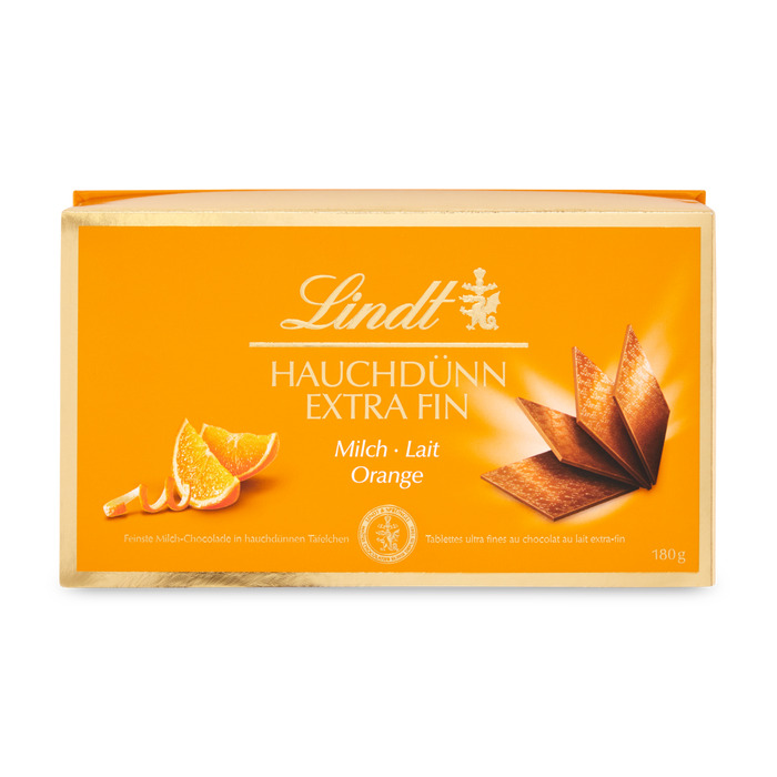 Boîte Lindt Extra Fin - Chocolat Au Lait À L'Arôme D'Orange - 180G