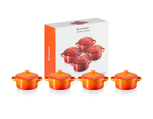 Coffret de 4 mini cocottes 250ml en céramique volcanique