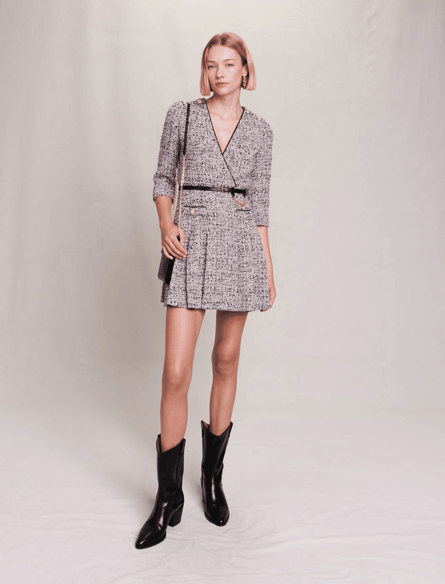 Robe courte en tweed