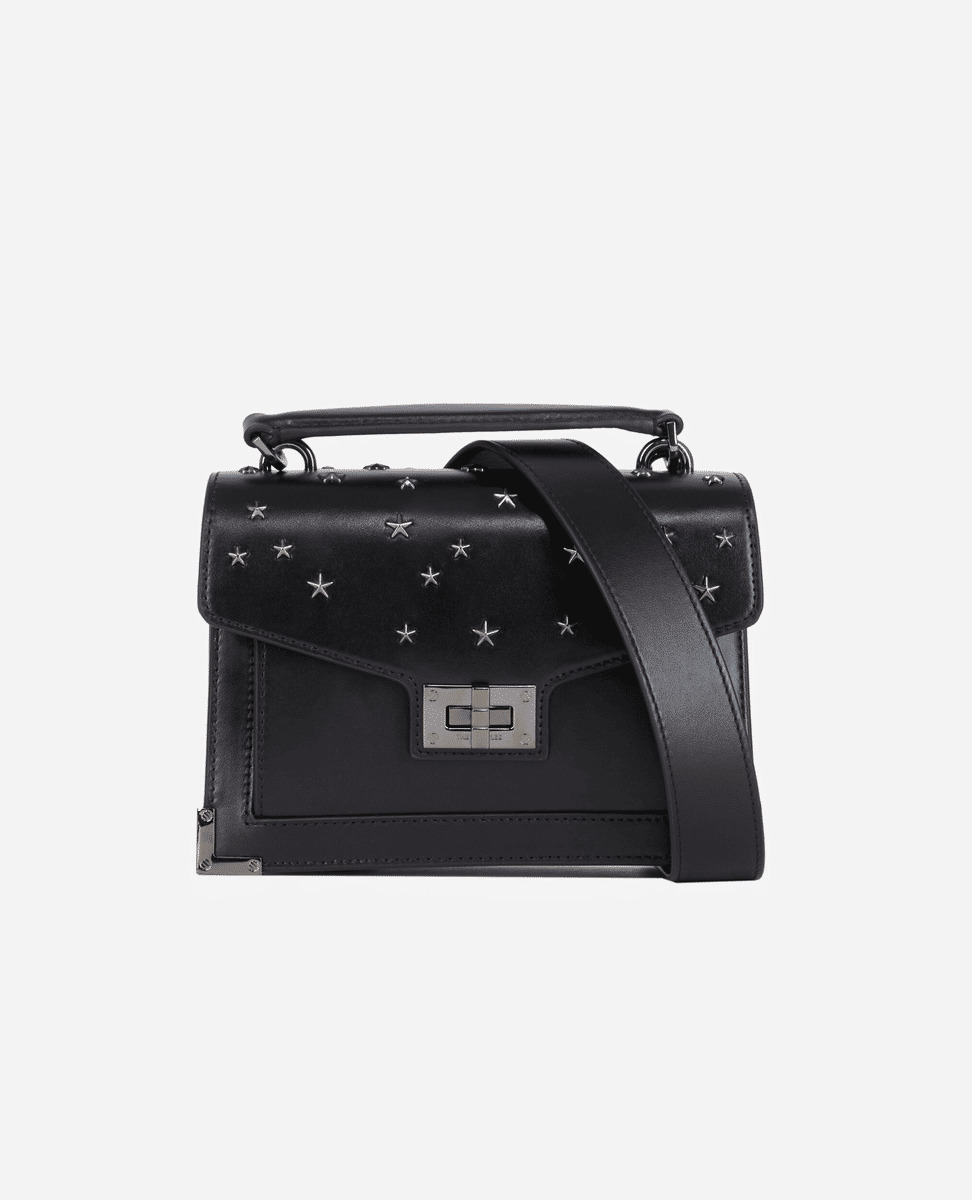 Sac Emily Small En Cuir Noir Avec Étoiles