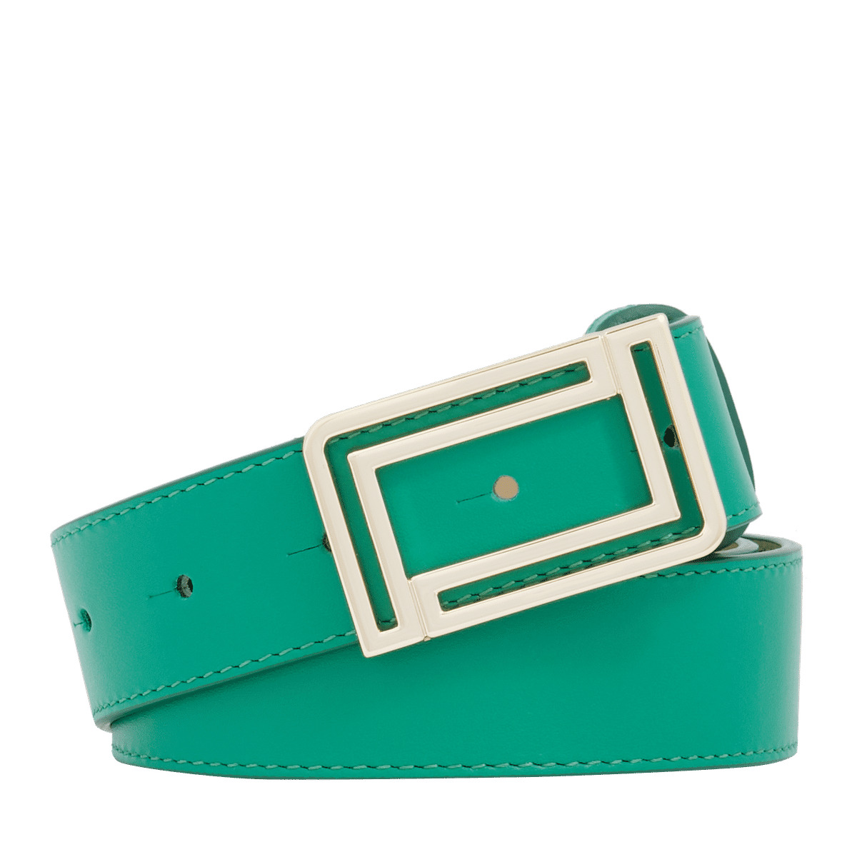 Double L C. Lisse Ceinture Femme Emeraude lancel