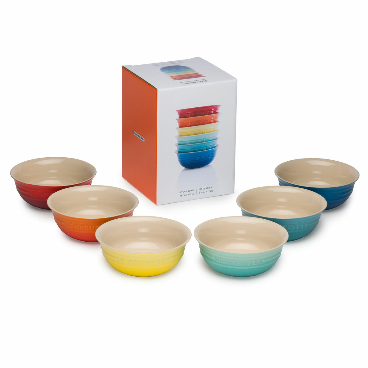 Set de 6 bols 15cm rainbow