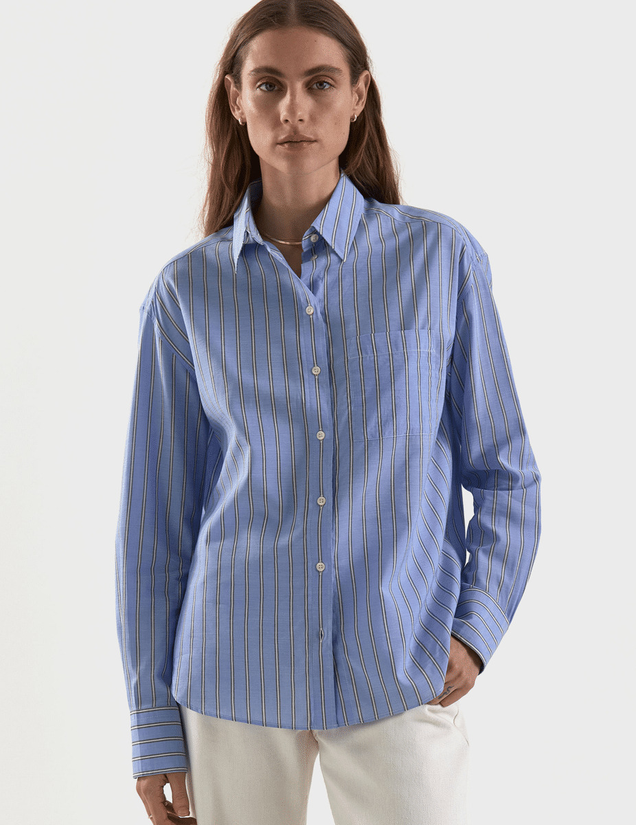 Chemise Charlotte rayée bleue