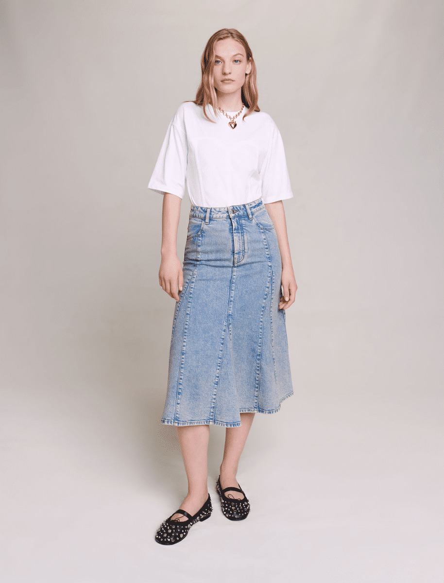 Jupe midi en denim