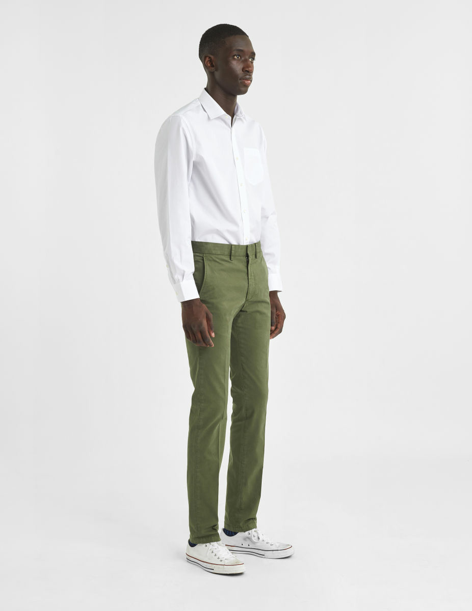 Chino Maxence en coton kaki