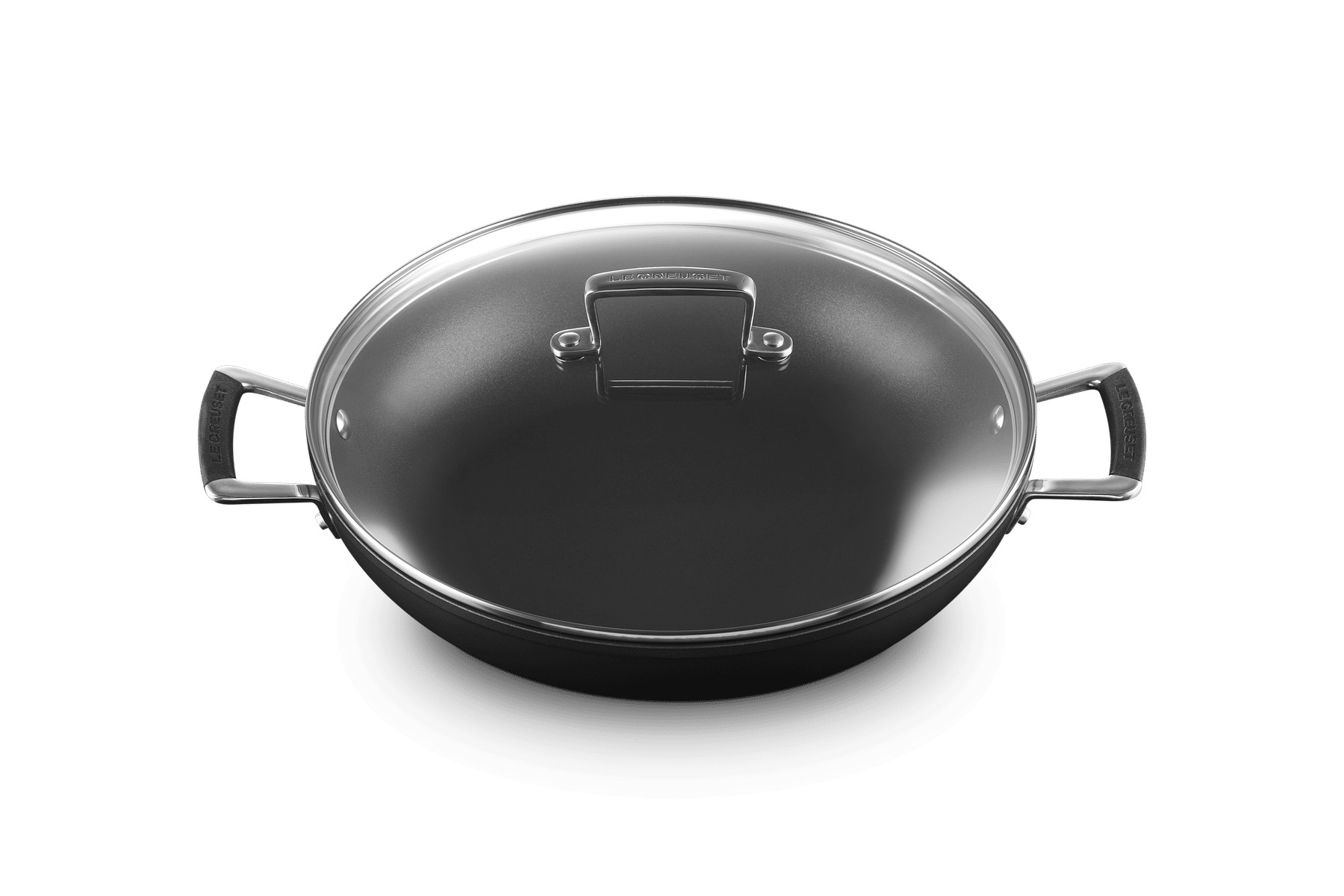 Sauteuse provençale 30cm Anti-adhérente Les Forgées avec couvercle en verre