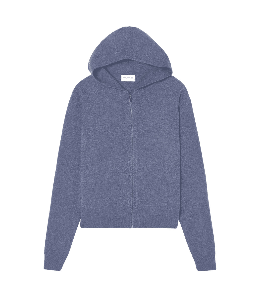 Sweat à capuche zippé casual - Femme - DENIM