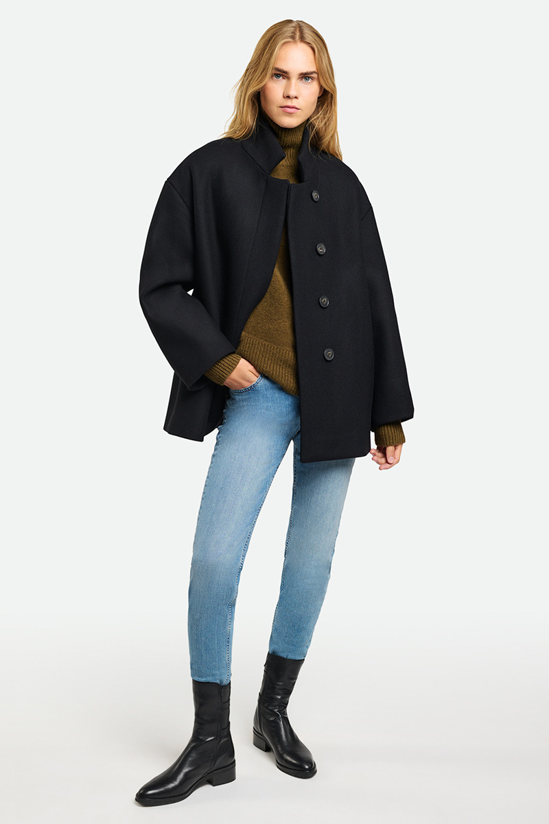 Manteau Sebel En Laine Mélangée