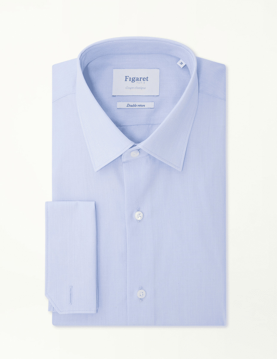 Chemise Classique en fil-à-fil bleu