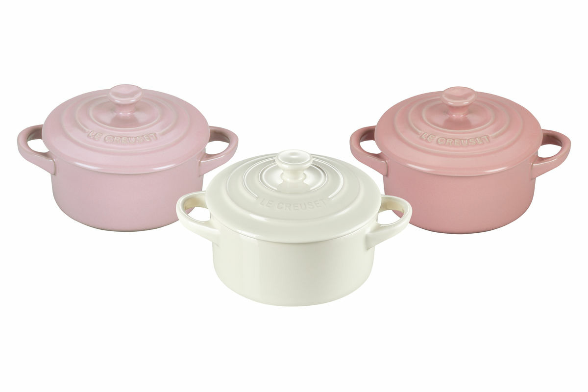 Set de 3 mini cocottes 250ml (Roq, rose et crème)