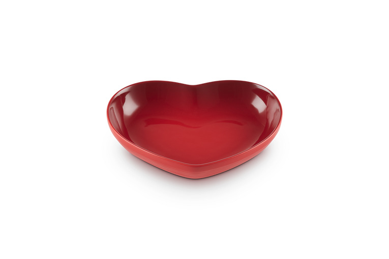 Assiette creuse Coeur en céramique cerise