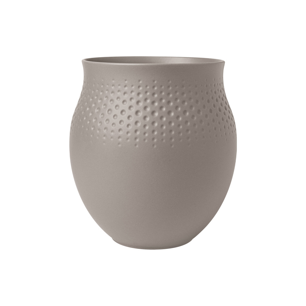 Manufacture Collier vase, 16,5 x 18 cm, Perle, taupe