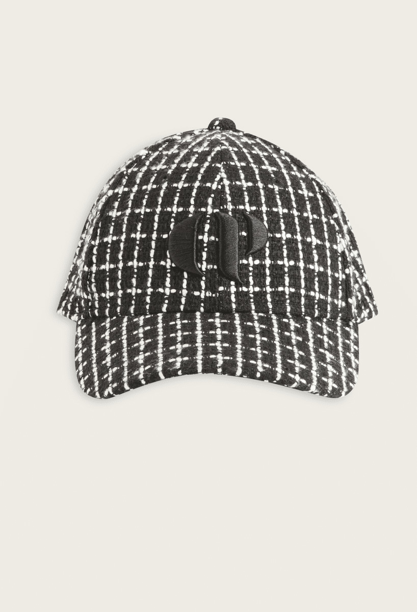 Casquette tweed noir