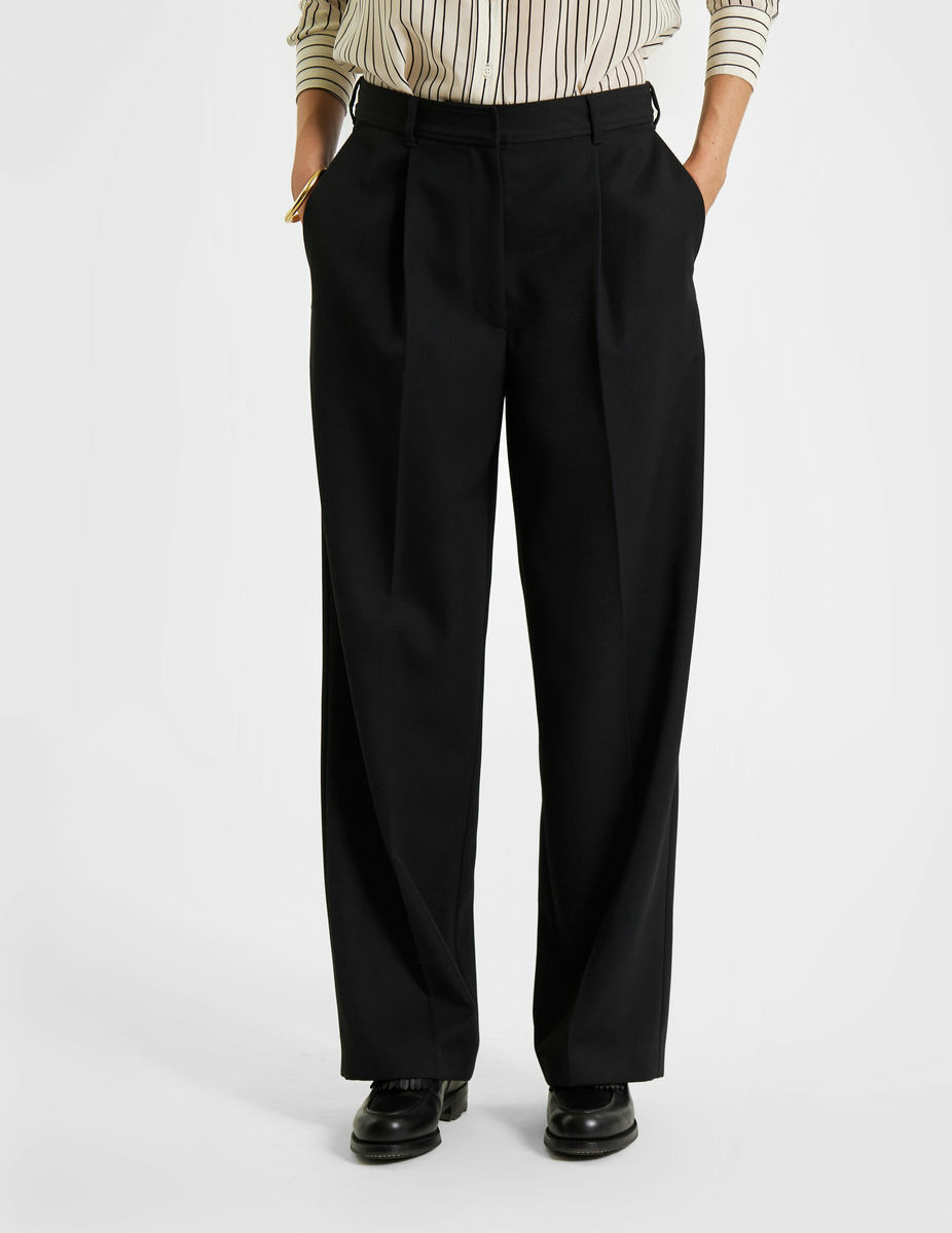 Pantalon Elvira en drap de laine noir