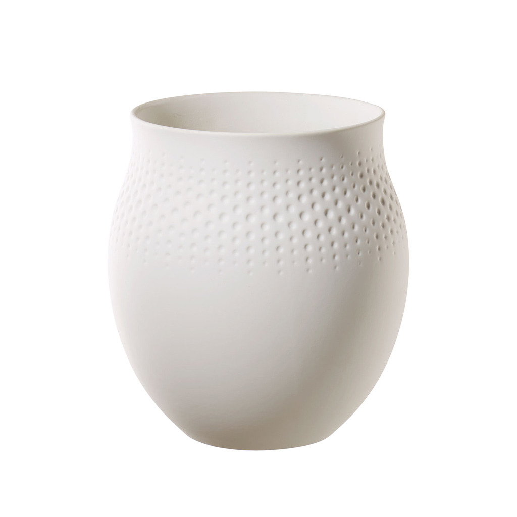 Manufacture Collier blanc Vase Perle grand 16,5x16,5x17,5cm