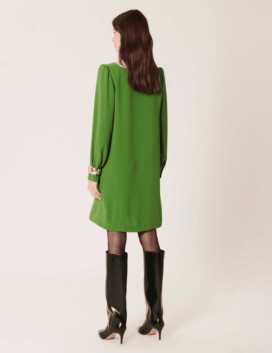 Robe Rina-Robe courte verte