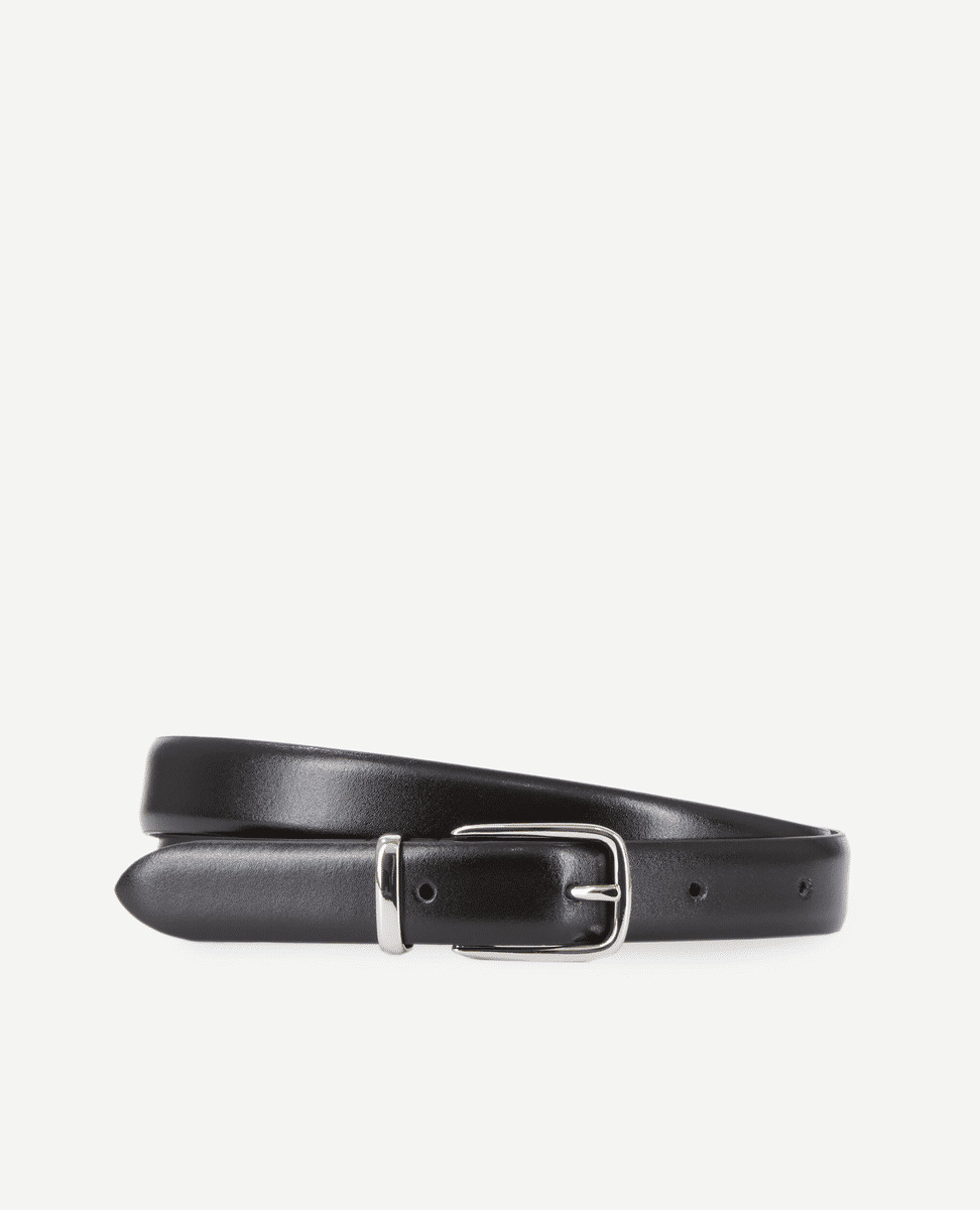 Ceinture En Cuir Glacé Noir