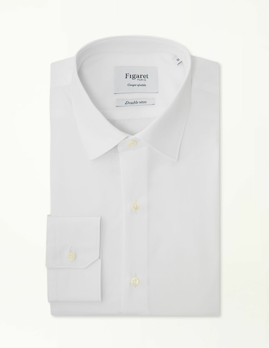 Chemise Ajustée en popeline blanche