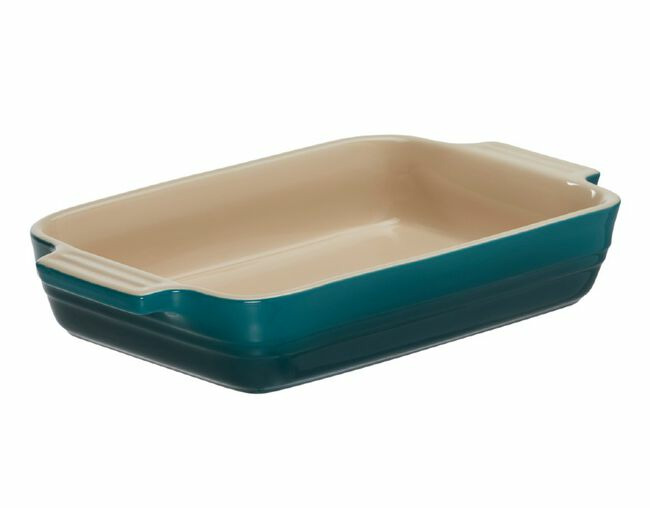 Plat rectangulaire classique 25cm en céramique deep teal