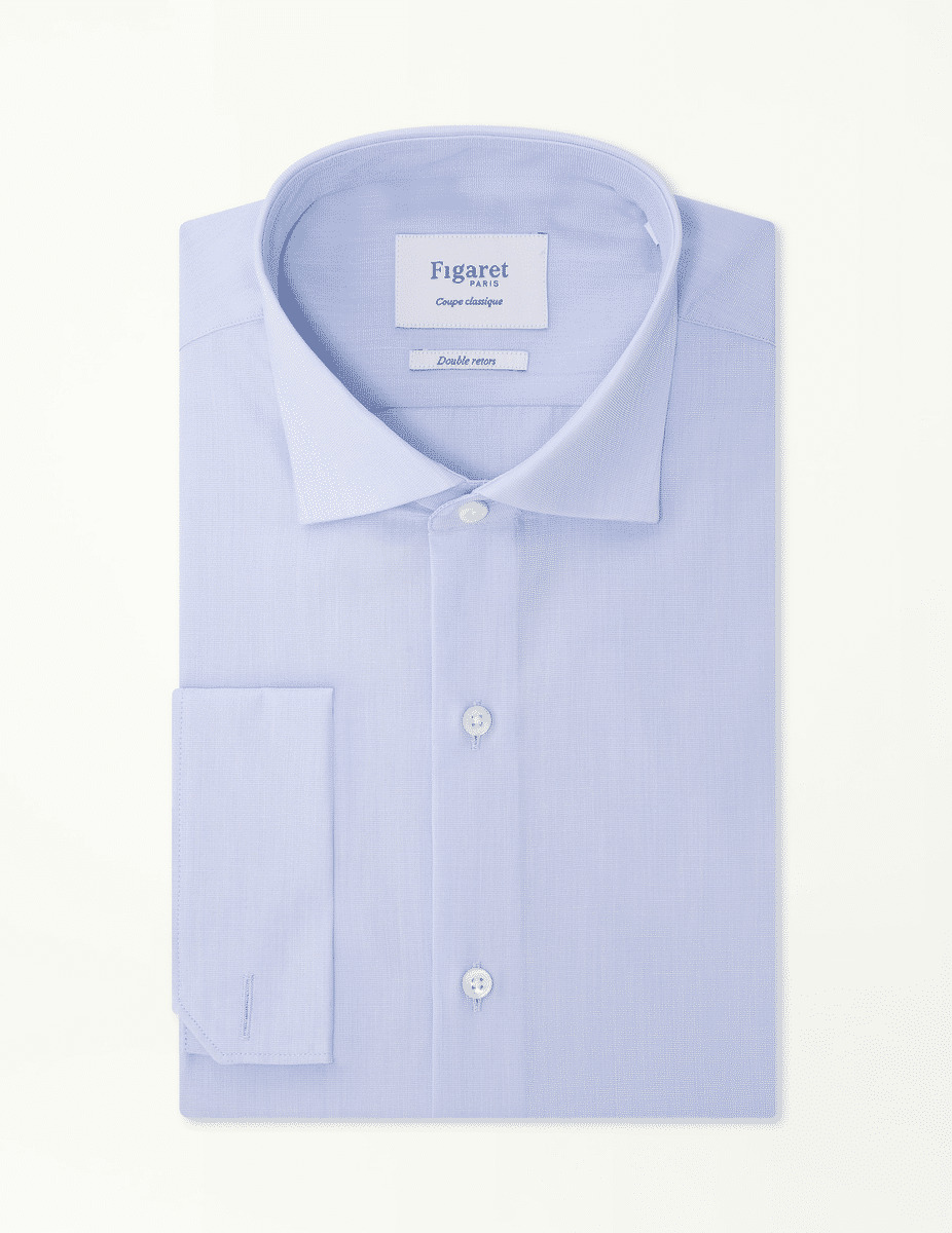 Chemise Classique en fil-à-fil bleu