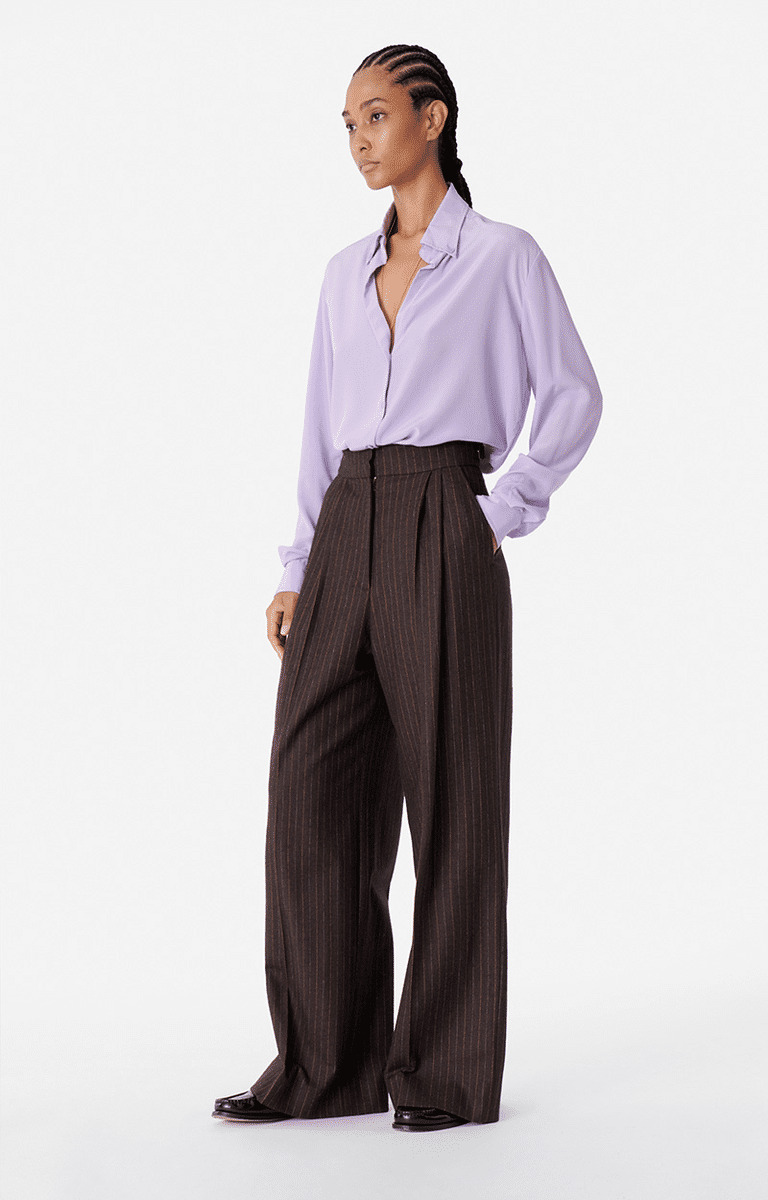 Pantalon Ticiano En Laine Mélangée