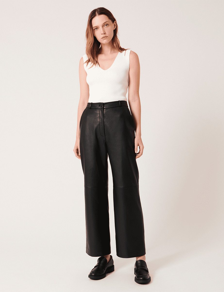 Pantalon Prisk Noir en Cuir