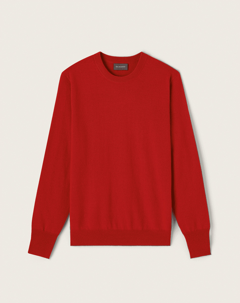 Pull col rond classique - Homme - ROUGE COLLEGE